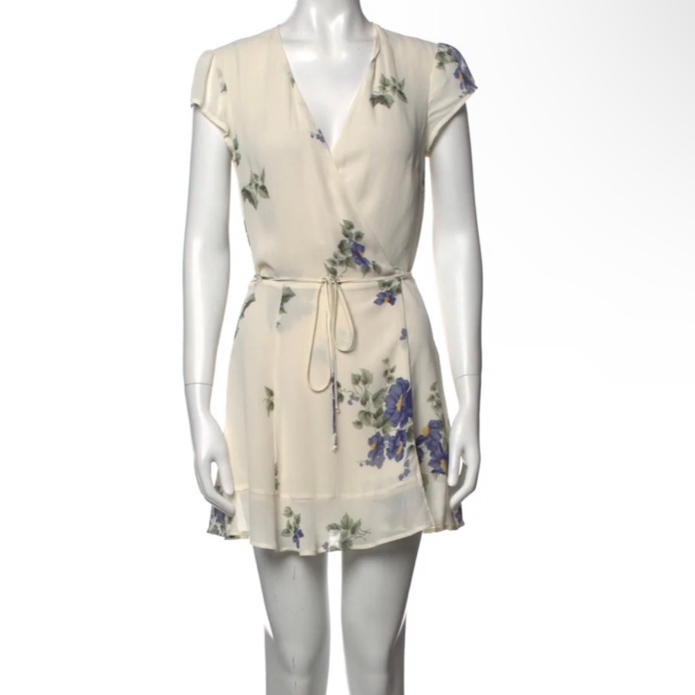 Wrapped flowered Reformation dress